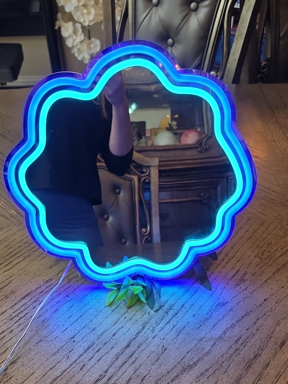 Blue LED Lighted Wall Mirror - Picture 5 of 5